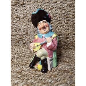 Kelsboro Ware Ceramic England Mandolin Player Toby Jug Hand Painted